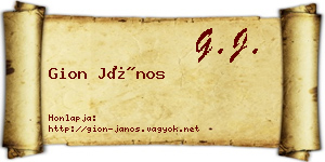 Gion János névjegykártya